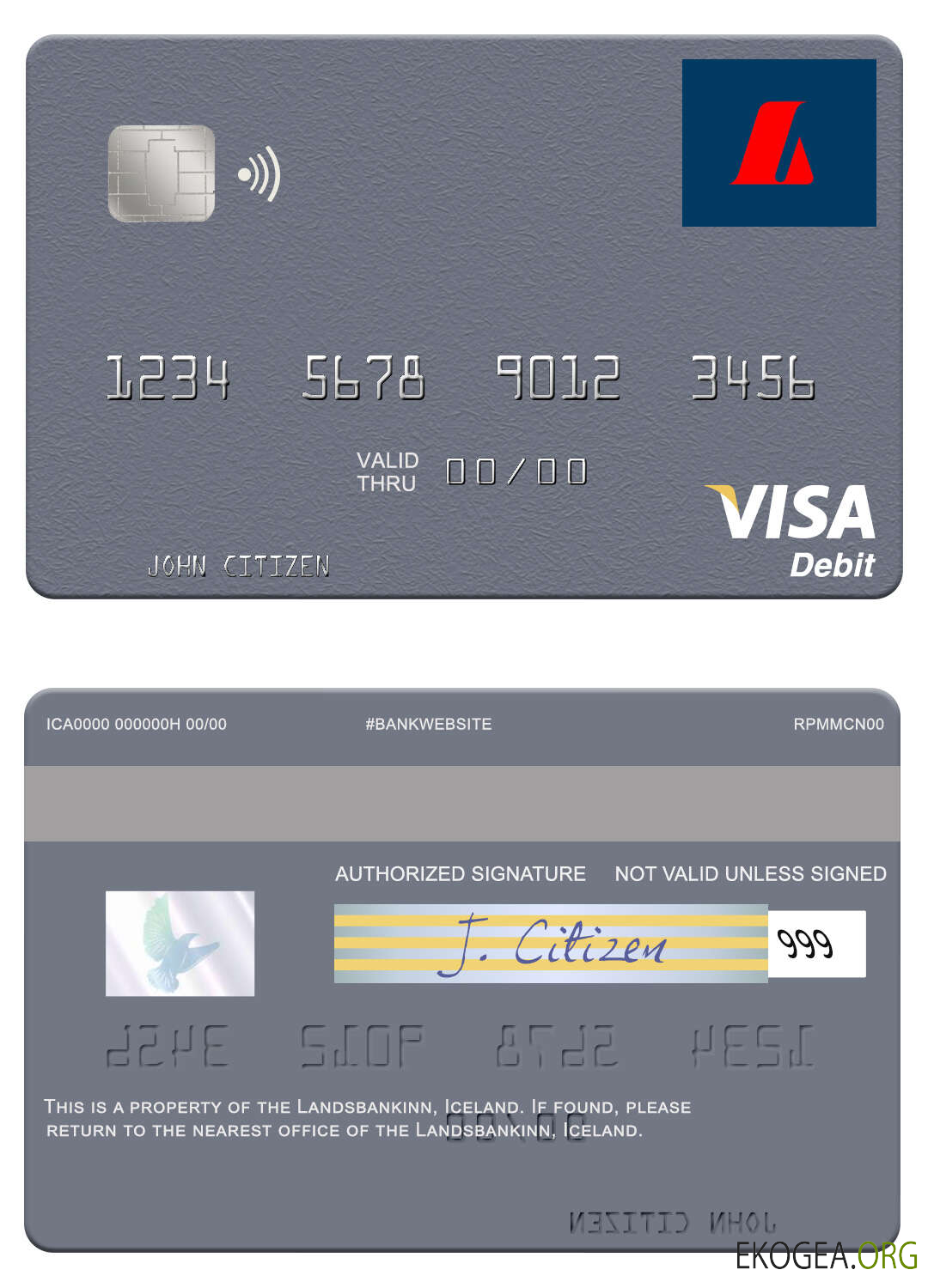 Carte de débit visa Islande Landsbankinn
